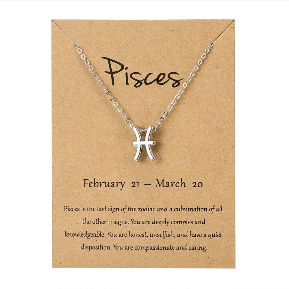 Pisces zodiac charm necklace